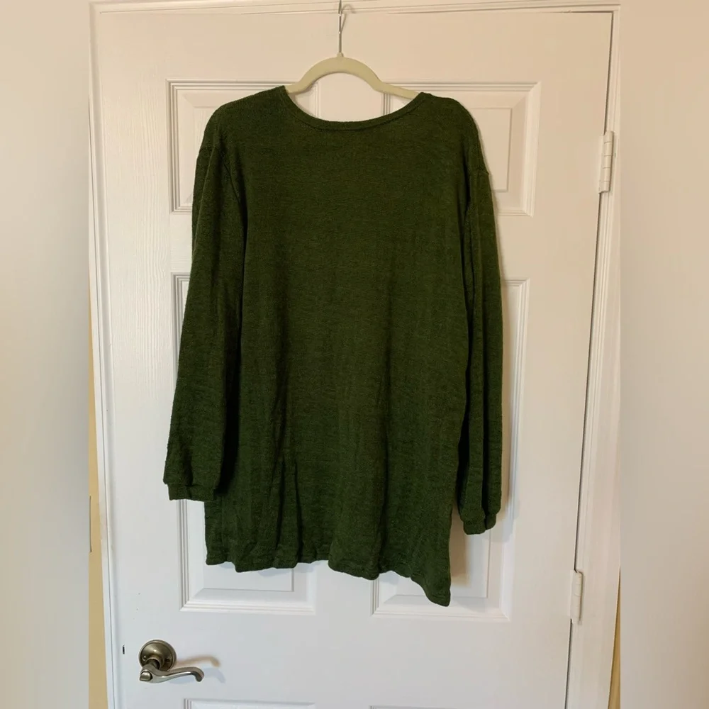 Women's Forest‎ Green Open-Front Cardigan Sweater Size XL Academia Preppy Casual